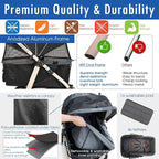 HPZ Pet Rover Titan-HD Premium Super-Sized Dog/Cat/Pet Stroller SUV Travel Carriage/w Access Ramp/100Lbs Capacity/Pumpless Rubber Wheels/Aluminum Frame for Small, Med, Large, XL Pets (Black)