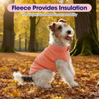 FUAMEY Dog Fleece Vest for Small Dogs,Warm Stretchy Dog Sweatshirts Pullover with Leash Hole Dogs Sweater Soft Pet Turtleneck Cozy Pet Vest Lightweight Sleeveless Orange XXS