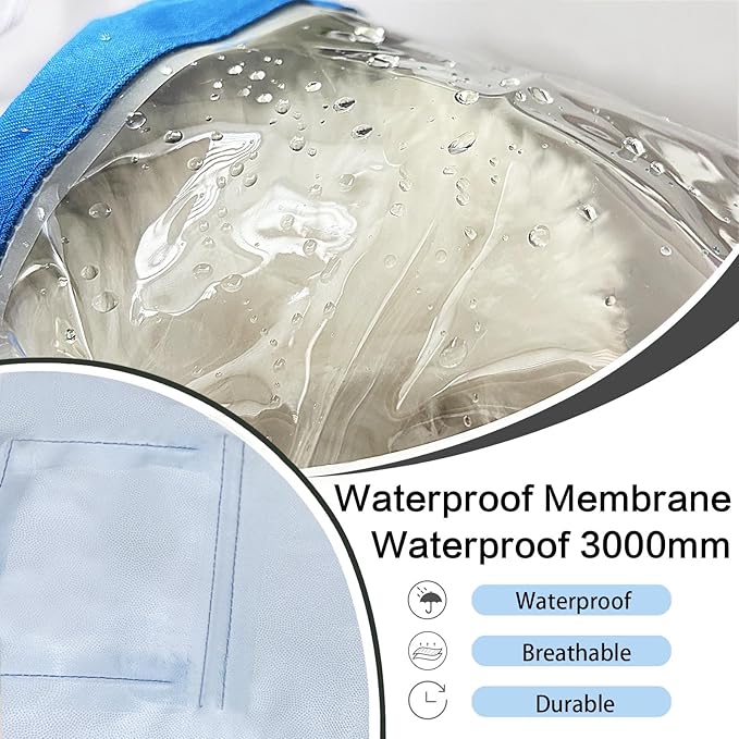 Dog Raincoat Waterproof, Adjustable Reflective Hooded Dog Rain Poncho with Leash Hole for Small Medium Large Dogs (Blue, Medium)