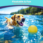 Dog Balls, EVA Dogs Toy Ball for Aggressive Chewers, 5 Inch Durable High Elasticity Interactive Ball for Training Dog Catch and Fetch, Floatable Toy for Medium and Large Dogs Puppies (Yellow)