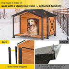 AIVITUVIN Outdoor Heated Dog House with Heating Pad Insulated Dog House with Anti-Chewing Metal Frame Large Dog Kennel Weatherproof for Winter 41.6“L