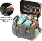 Dog Travel Bag for Week Away/Overnight Trips - Multi-Function Pockets, Ideal Dog Diaper Bag & Travel Kit (Grey)