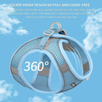 AIITLE Step in Dog Harness and Leash Set - Summer No Pull Escape Proof Vest Harnesses with Soft Mesh and Reflective Bands, Adjustable Pet Outdoor Harnesses for Small and Medium Dogs Pure Blue M