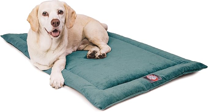 Majestic Pet Dog Crate Mat - Machine Washable Soft Plush Pet Bed Pad for Crates & Kennels USA Crafted 30"x21" Villa Azure