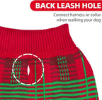 PUPTECK Dog Christmas Sweaters for Large Medium Small Dogs - Fall Outfit Classic Plaid Style Puppy Holiday Winter Coat Clothes Warm, Red & Green, XL