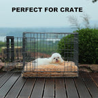 Bedfolks Plush Waterproof Dog Crate Bed, Removable Washable Cover, Faux Fur, Fluffy Kennel Bed 17"x12", Camel