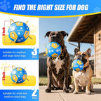 Size 2 Dog Soccer Ball with Straps Durable Training Ball for Pets Interactive Outdoor Dog Toy, Blue & Yellow, Paw Prints and Feather Design, for Small to Medium Puppies