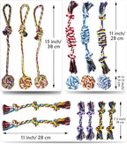 Small Dog Rope Toys, 15 Pack Puppy Rope Toy Set for Small Breeds 0-22 lbs, Various Tug Toys for Teething, Entertainment & Interaction