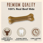 Cadet Premium Grade Pressed Beef Hide Bones, Long Lasting Rawhide Dog Chews, 6.5 Inch (12 Count)