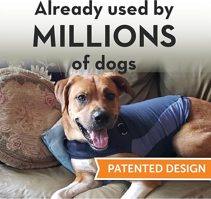 ThunderShirt for Dogs, Medium, Blue Polo - Dog Anxiety Relief Calming Vest