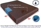 Dogbed4less Extra Large True Orthopedic Gel Memory Foam Pet Bed for Large Dogs, Waterproof Liner and Durable Black Canvas + Bonus Brown Microsuede Antislip Covers, XL 40X35X4 Inches.