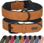 Didog Soft Padded PU Leather Dog Collar, Breathable and Adjustable Dog Collars for Medium Dogs, Comfortable for Daily Walk, Light Brown, L Fit Neck 13-17"(22-44 lbs)