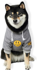 ChoChoCho Smiley Dog Hoodie Stylish Dog Clothes Smiley Face Sweater Cotton Sweatshirt Fashion Outfit for Dogs Cats Puppy Small Medium Large (L, Grey)