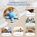 Dog Puzzle Toy, Interactive Snuffle Octopus Toy for Medium Large Dogs – Hide & Seek Treat Dispenser with Squeaky & Crinkle Sounds, Plush Chew Toy, Durable & Washable (Blue)