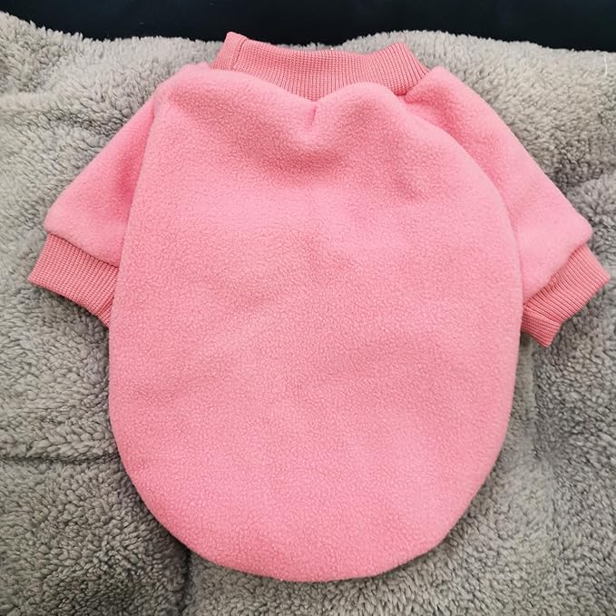 Idepet Dog Fleece Sweater, Small Dogs Shirt Pullover Sweatshirt Pet Dog Clothes Soft Puppy Sweater Warm Winter Shirt Classic Cat Apparel for Small Dogs and Cats (X-Small, Pink)
