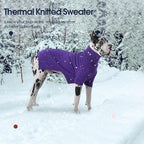 IECOii XXL Dog Sweater,Thermal Knit Big Dog Sweater with Sleeve,Pet Turtleneck Doggy Sweatshirt for Extra Large Dogs Boy Girl,Stretchy Large Dogs Cold Weather Outfit Pitbull Clothes,(Purple,XXL)