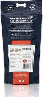 Flourish Pets Angus Beef Jerky Sticks, Dog Treats, Healthy Training Chews (8 Ounces)
