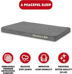 The Dog’s Bed Orthopedic Memory Foam Dog Bed, Small Grey Poly-Linen Pain Relief for Arthritis, Hip & Elbow Dysplasia, Post Surgery, Supportive, Calming, Waterproof Washable Covers