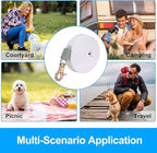 Retractable Dog Leash for Small Dogs Cats up to 11lbs with 6.5ft Anti-Pull Strong Nylon Tape, Hands Free, Mini and Portable Walking Leash with Wrist Strap, One-Hand Brake, White Round