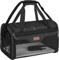 BALEINE Cat Carrier, Puppy Dog Carrier for Small Medium Pets Up to 22 Lbs, Soft-Sided Dog Travel Bag with Safety Zippers, Collapsible Pet Carrying Case (Black, XL, 19"x12"x12")