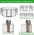 Dog Playpen Outdoor Extra Wide 16 Piece Panels Heavy Duty Dog Fence 47" Height Anti-Rust with Doors Portable for RV Camping Yard, Total 42FT, 140 Sq.ft, Snowy Black