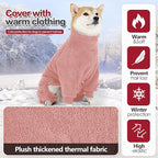 Dog Winter Coat for Small Medium Large Dog for Run Walk Sleep Warm Fleece Pet Sweater & Windproof Pajamas Snow Jacket 3XL Pink