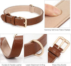 WHIPPY Leather Dog Collar for Small Medium Dog Adjustable Soft Breathable Leather Padded Puppy Collar with Alloy Buckle Heavy Duty Waterproof Classic Dog Pet Collar,Brown,XS