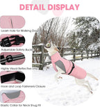 Nanaki Small Dog Coat for Winter Waterproof, Warm Fleece Lining Furry Collar Dog Jacket With Leash Hole, Reflective Adjustable Cold Weather Puppy Jacket Vest, Pullover Pet Snow Suit Male Female,Pink S