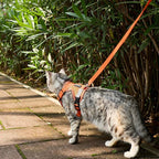 Cat Harness and Leash Escape Proof Small Kitten Harness Abyssinian Cat Vest for Walking Travel, Orange, S