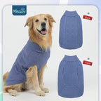 Mihachi Turtleneck Dog Sweater - Winter Coat Apparel Classic Cable Knit Clothes with Leash Hole for Cold Weather, Ideal Gift for Pet in New Year Grayish Blue L