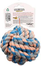 Mammoth Flossy Chews Monkey Fist Ball Premium Cotton-Poly Rope Dog Chew Toy & Fetch Toy for Small to Medium Dogs - Large 4.75' - Assorted Colors