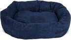 Majestic Pet 52 Inch Suede Calming Dog Bed Washable – Cozy Soft Round Dog Bed with Spine Support for Dogs to Rest their Head - Fluffy Donut Dog Bed 52x35x11 (Inch) - Round Pet Bed X- Large – Navy