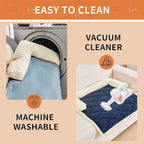 HAOMAIJIA Dog Couch Bed for Small Dogs, Non Slip Pet Couch Covers for Sofa Thick Soft Washable Dog Couch Cover Protector All Seasons Universal Dogs and Cats Bed Mat (Navy Blue, Small)