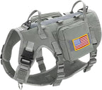 Forestpaw Dog Harness Medium Sized,Tactical Dog Harness with Handle,No Pull Military Style Service Dog Vest with Pockets Adjustable for Medium Dogs,Gray,Chest 15.5-25.5"