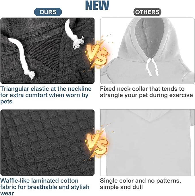 BEAUTYZOO Dog Hoodie for Small Medium Large Dogs, Winter Fall Warm Dog Clothes for Puppy S M Sized Dogs Girl Boy, Dog Sweater Shirt Hoodies with Pocket Bulldog Pitbull Cat Clothing Coat- Black