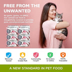 Pure Cravings Salmon Flakes in Tuna Consommé, Canned Wet Cat Food Soup, 100% Mercury-Tested, Moist Can Fish, Grain-Free Protein, Non-GMO, 3oz, Pack of 12
