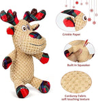 IOKHEIRA Christmas Dog Toys, Squeaky Dog Toy for Large Dogs, Cute Owl Plush Dog Toys with Crinkle Paper, Dog Chew Toys for Small Medium Breed