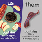 Fruitables Whole Jerky Bites, Healthy Dog Treats, Puppy Essentials, Jerky Dog Treats, Made in the USA, No Fillers or Nitrates, Real Bacon & Apple Flavor, 5oz