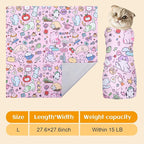 27.6 In Cat Grooming Wrap Self-Adhesive, Cat Wrap for Cutting Nails, Pink Anti-Escape Cat Restraint for Nail Clipping Cat Swaddle Wrap Cat Wrapping Cloth for Pet Cleaning and Beauty (Within 15lbs)