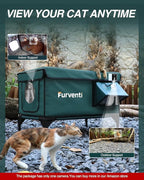 Outdoor Heated Cat House in Winter,Extremely Insulated & Weatherproof,Elevated Feral Cat Shelter with Waterproof Eaves & Escape Door for Outside Stray Barn Cat (Dark Green, L with Cam)