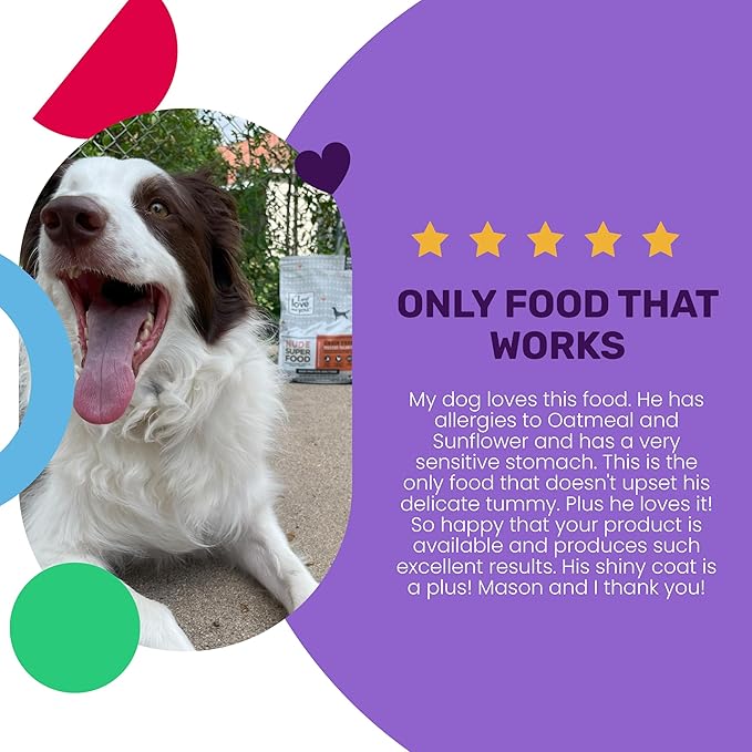 I and love and you Nude Super Food Dry Dog Food - Turkey + Chicken - Prebiotic + Probiotic, Grain Free, Real Meat, No Fillers, 5lb Bag
