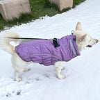 Malier Dog Coat, Reflective Dog Jacket Waterproof Windproof Puppy Cold Weather Coats with Harness Built in, Winter Extra Warm Pet Coat Fleece Vest for Small Large Pets and Puppy (Purple, X-Large)