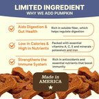 Gaines Family Farmstead Pumpkin & Sweet Potato Dog Bones – 6 oz Bag, Natural, Grain-Free Dog Treats for Digestive Health & Immunity – High-Fiber, Vitamin-Rich Chews, Made in USA