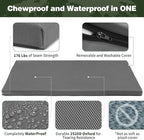 Durable Outdoor Waterproof Dog Bed up to 130 lbs XXXL Large Dogs Chew Resistance Dog Crate Mat Washable Cover