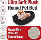 Majestic Pet 24 Inch Suede Calming Dog Bed Washable 24x19x7 (Inch) – Cozy Soft Round Donut Dog Bed with Spine Support for Dogs to Rest Their Head - Pet Bed Small – Black (2025)