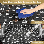 F-color SUV Cargo Liner for Dogs - Waterproof Pet Cargo Liner with Side Flaps, Comfort Dog Cargo Cover with Bumper Flap, Scrachproof, Non-Slip, Large Size Universal Fit SUVs Sedans Trunks Vans, Paw