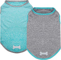 KYEESE 2 Pack Dog Shirts Quick Dry Soft Stretchy Pet T-Shirts with Reflective Label Tank Top Sleeveless Vest Sun Protection Dog Clothes for Small Medium Dogs, Medium, Grey+Blue