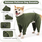 Dotoner Pullover Dog Sweater with Leash Hole - High Collar Cold Weather Vest for Large Dogs - Indoor & Outdoor Use