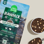 Open Farm, RawMix Grain-Free Dry Dog Food, Protein-Packed Kibble Coated in Bone Broth with Freeze Dried Raw Chunks, Chicken & Turkey, Open Prairie Recipe, 20lb Bag