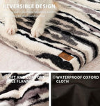 Dog Crate Pad - Dog Bed Large Sized Dogs with Removable Washable Cover and Waterproof Lining - XL Memory Foam Pet Bed for Crate - Reversible Kennel Mat (Cool & Warm), 42-inch, Zebra